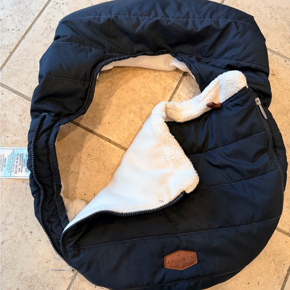 JJ Cole Black Sherpa-Lined Baby Car seat cover